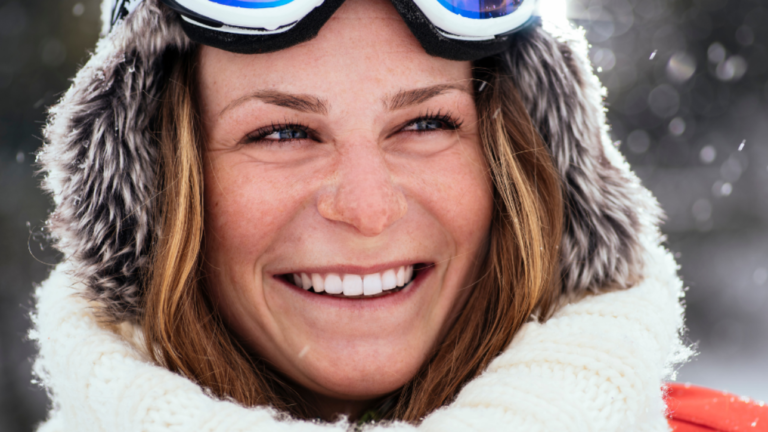 skier smiling