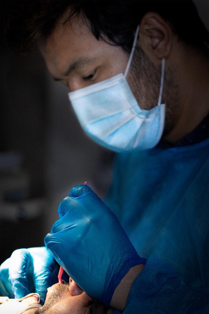 dentist working on patient