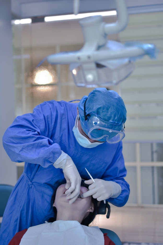 dentist working on patient