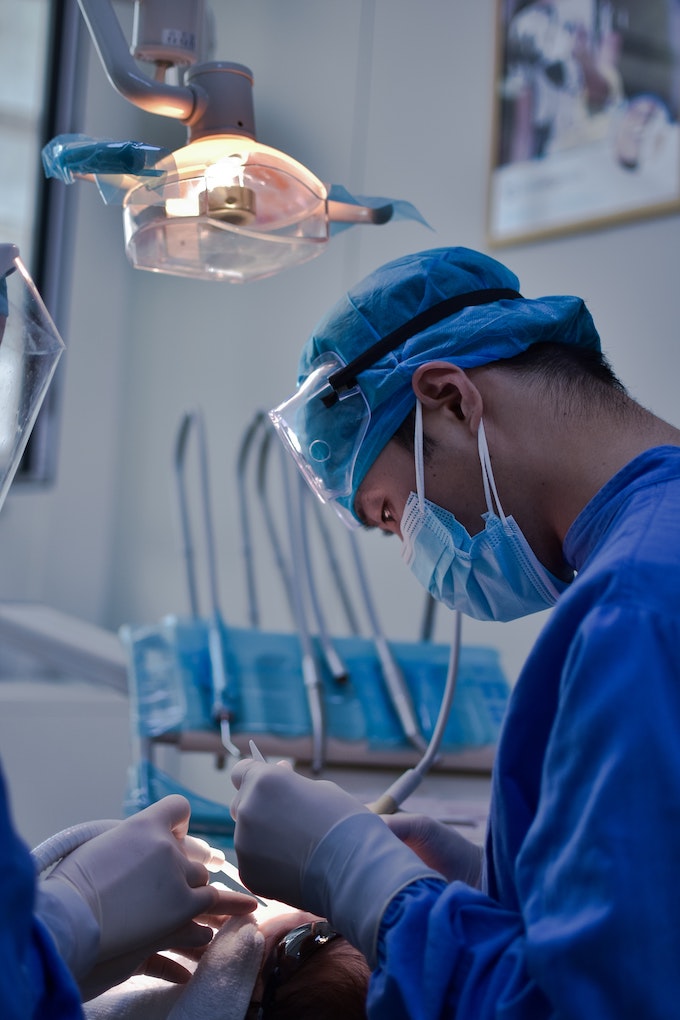 dentist working on patient