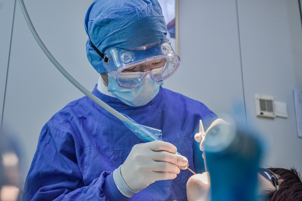 dentist working on patient