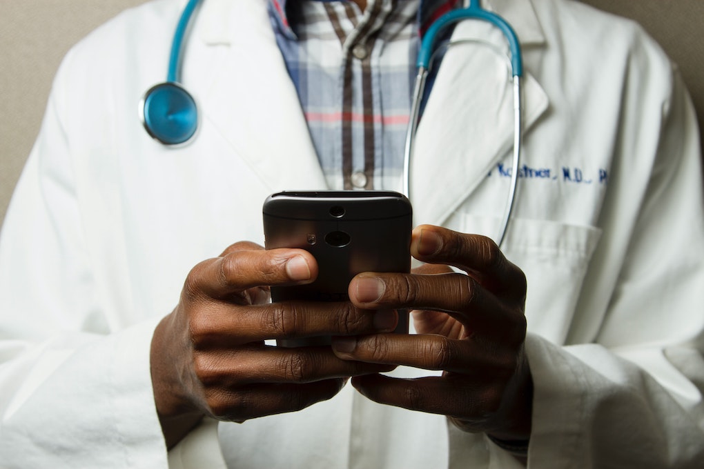 doctor on smartphone