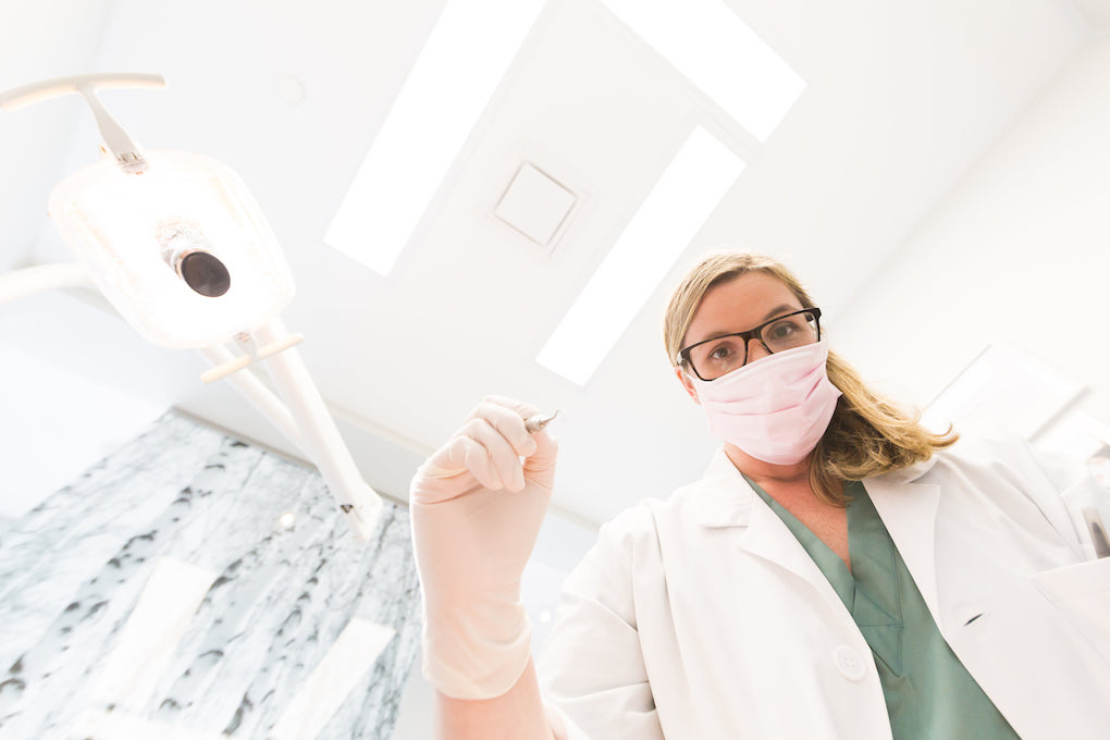 dentist looking down from a patient's point of view